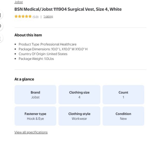 ***SOLD*** New in Box Jobst BSN Medical 111904 Surgical Vest, Size 4, White - Picture 9 of 9